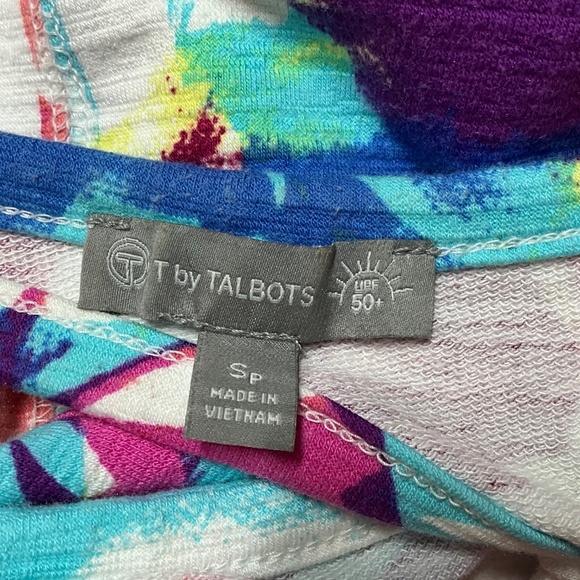 T x TALBOTS Cotton Modal Blend Cross Back Cozy Crush Brushed Floral Dress SPF50 - Picture 5 of 10